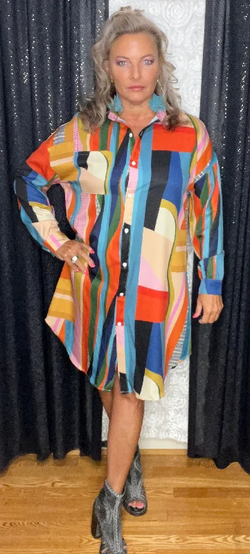 Girl Boss In Color Block Dress