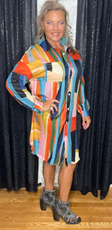 Girl Boss In Color Block Dress