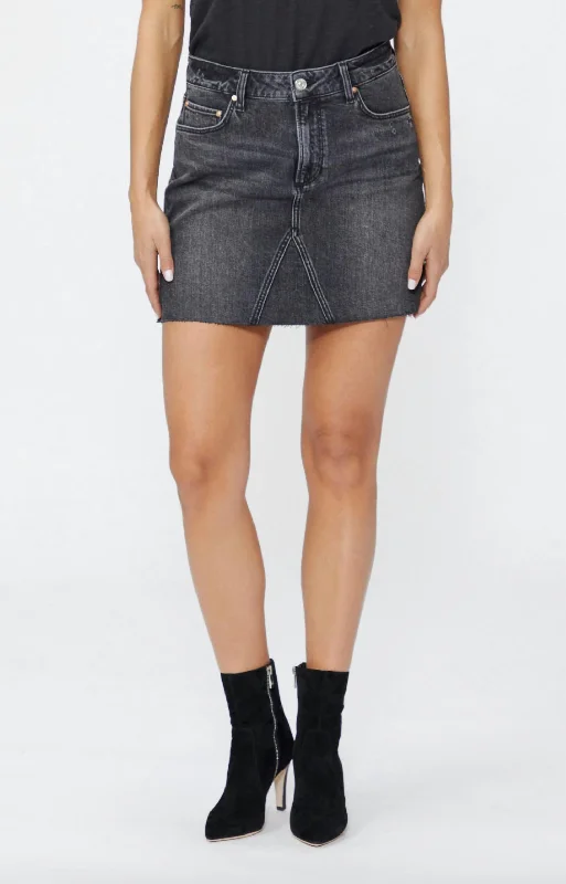 Jessie Denim Mini Skirt In Vague Black