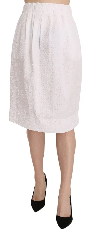 L'Autre Chose  Jacquard Plain Weave Stretch Midi Women's Skirt