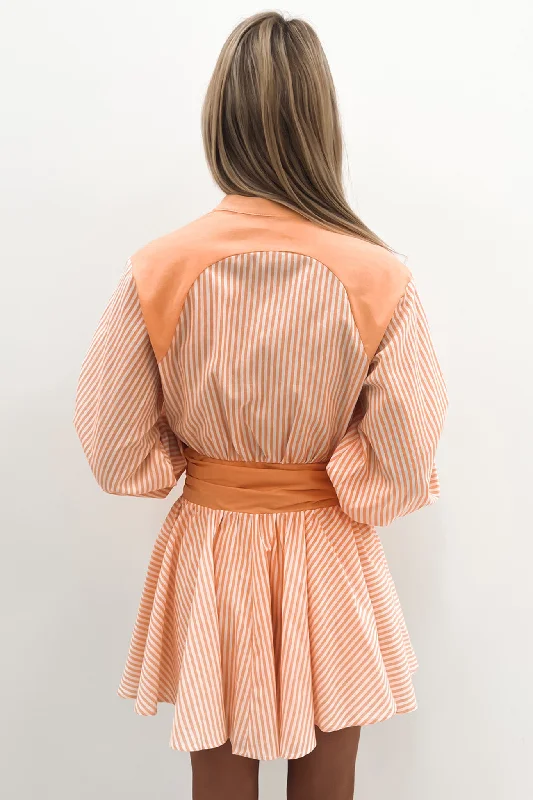 Maddelyn Mini Dress Orange Stripe