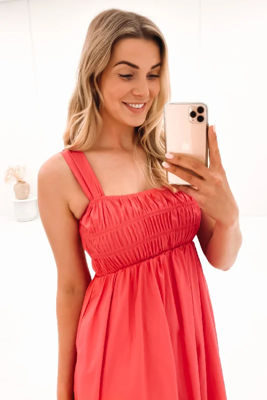 Mandie Midi Dress Red