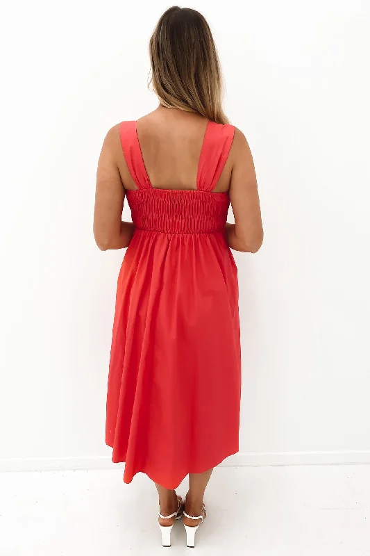 Mandie Midi Dress Red