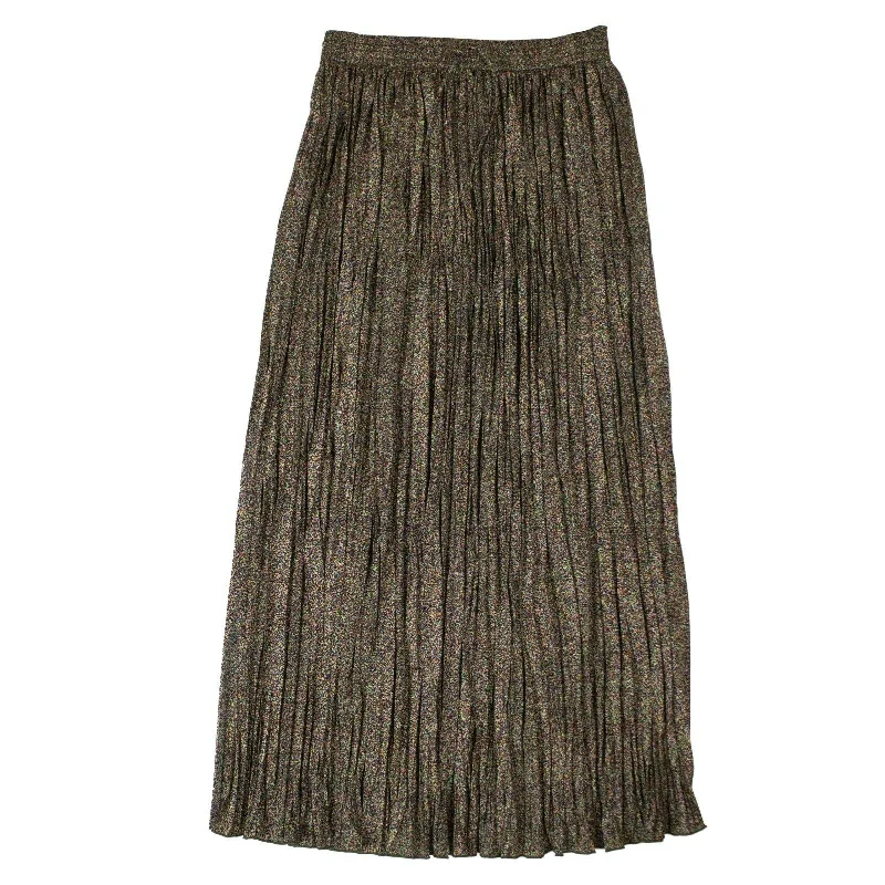 Multicolored Pleated Midi Skirt