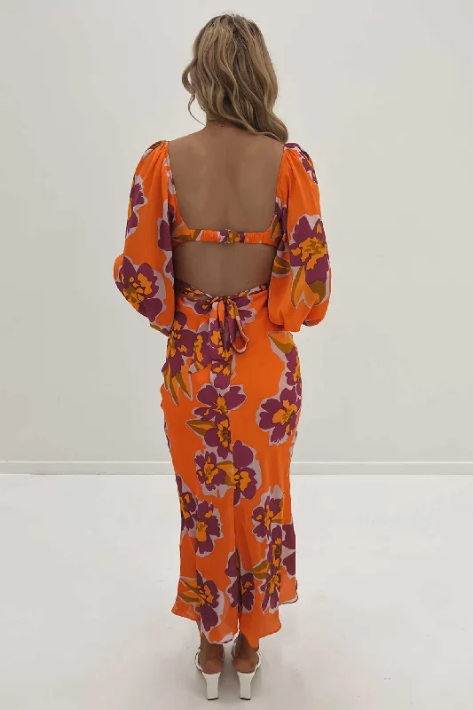 Myah Maxi Dress Orange Multi