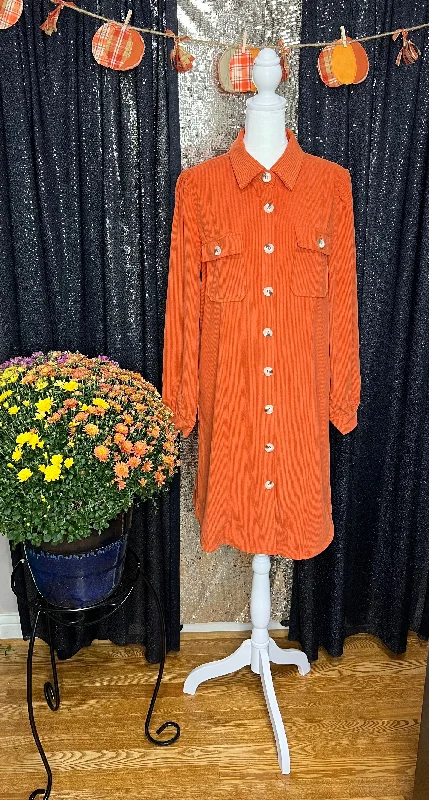 Orange You Glad It's Corduroy Dress