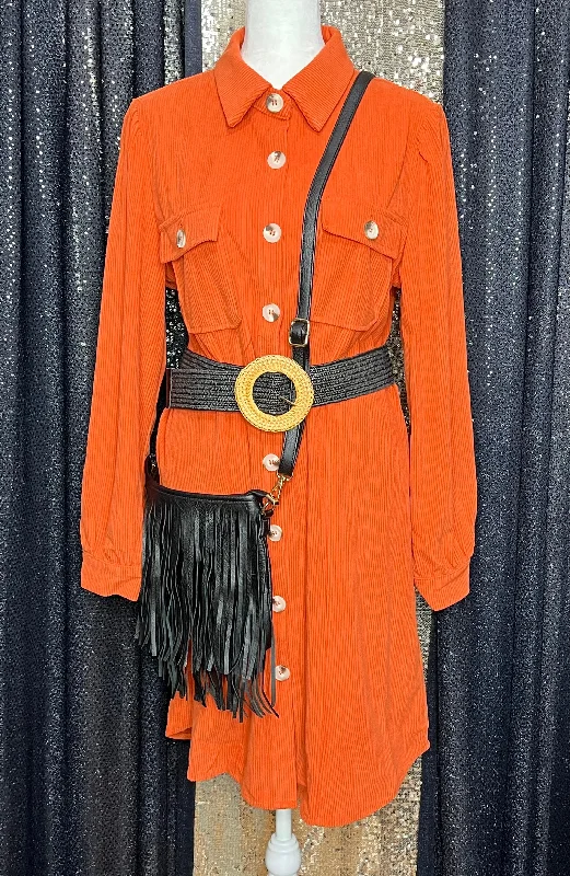 Orange You Glad It's Corduroy Dress