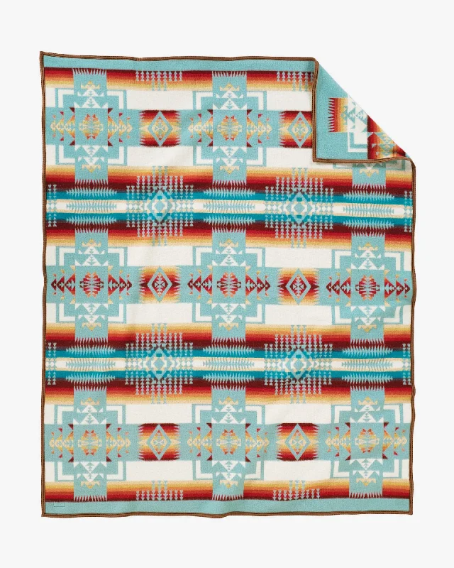 Pendleton Chief Joseph Jacquard Robe Blanket - Aqua