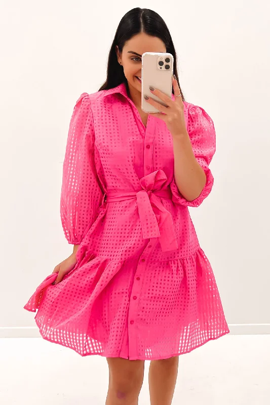 Polley Mini Dress Pink