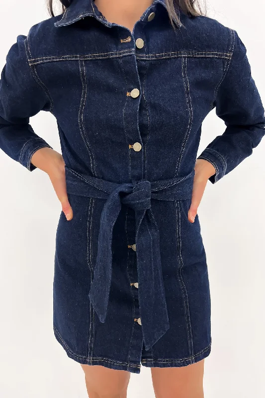 Shannon Denim Mini Dress Blue