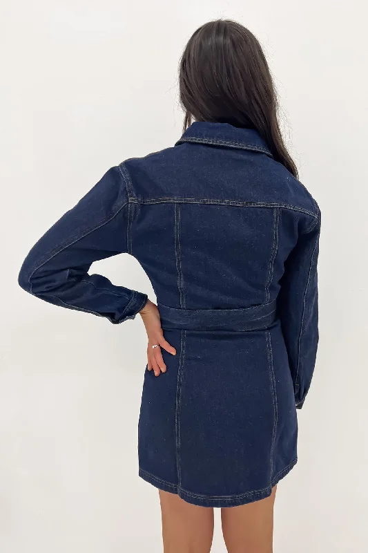 Shannon Denim Mini Dress Blue