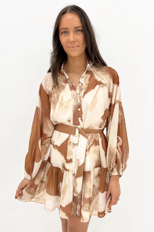 Shi Mini Dress Caramel Swirl