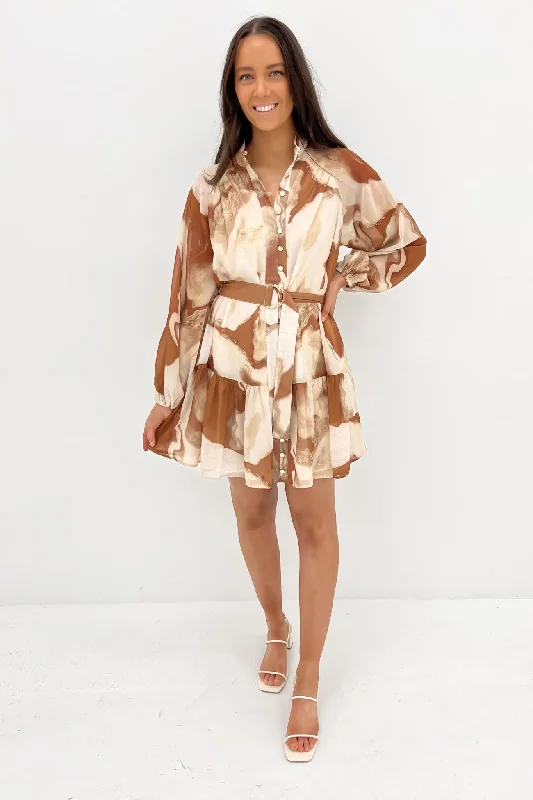 Shi Mini Dress Caramel Swirl