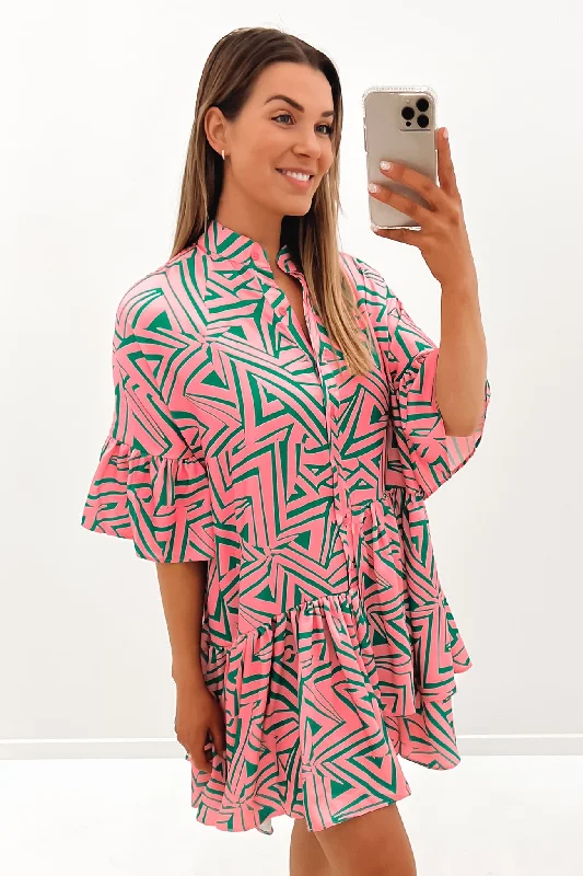 Talia Mini Dress Geo Print