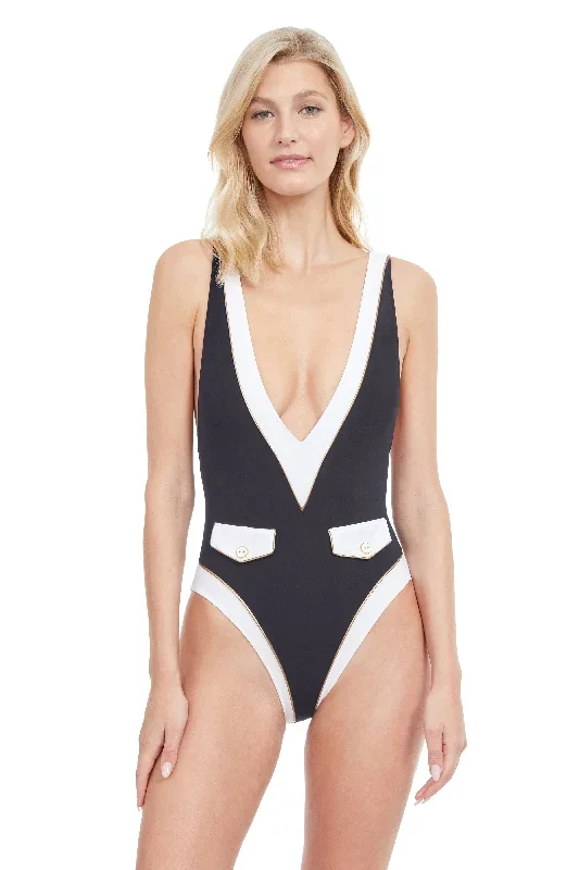 GOTTEX HIGH CLASS DEEP-V PLUNGE ONE PIECE SWIMSUIT