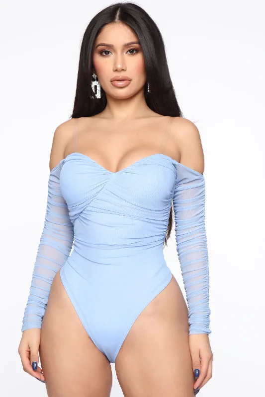 A Hot Mesh Bodysuit - Blue