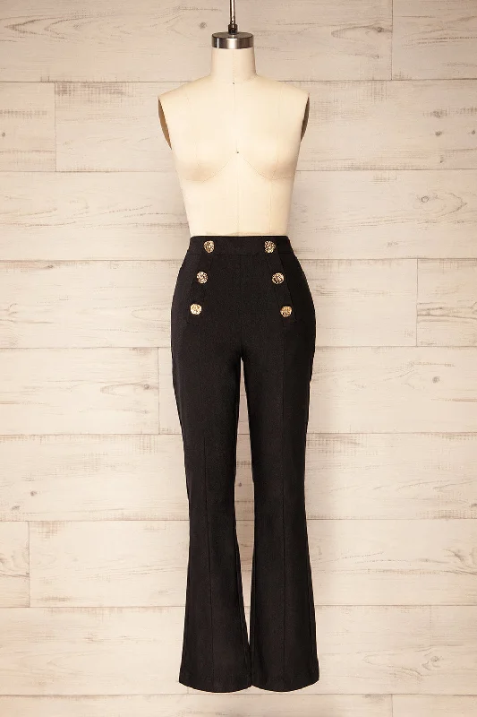 Asuncion | High-Waisted Black Fitted Pants