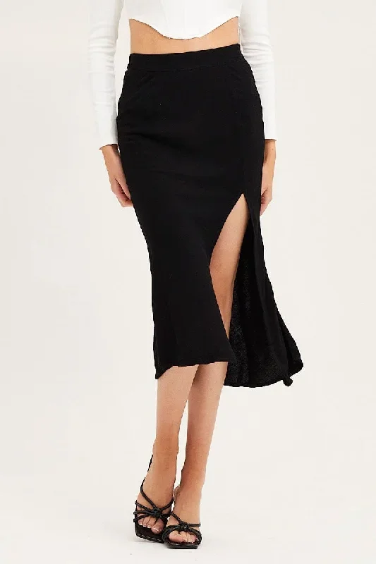 black-linen-blend-front-slit-slip-midi-skirt-sm2355-38p