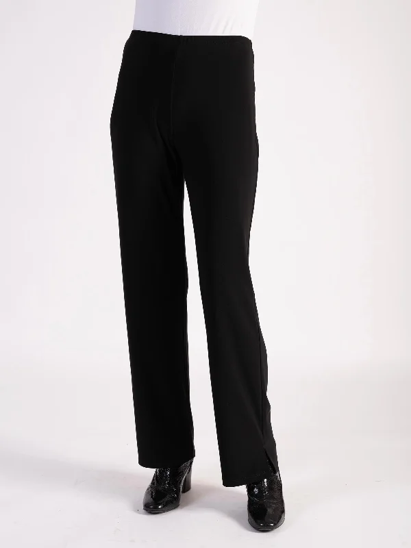 Black Wide Leg Pull On Jersey Trousers