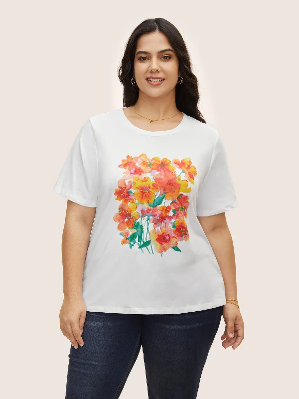 cotton-crew-neck-flower-print-t-shirt