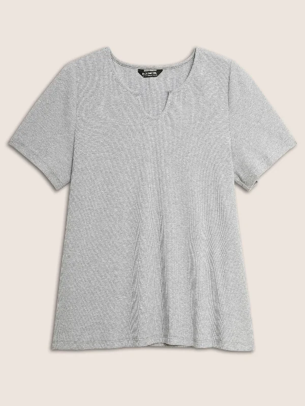 cotton-notched-collar-solid-pit-strip-t-shirt