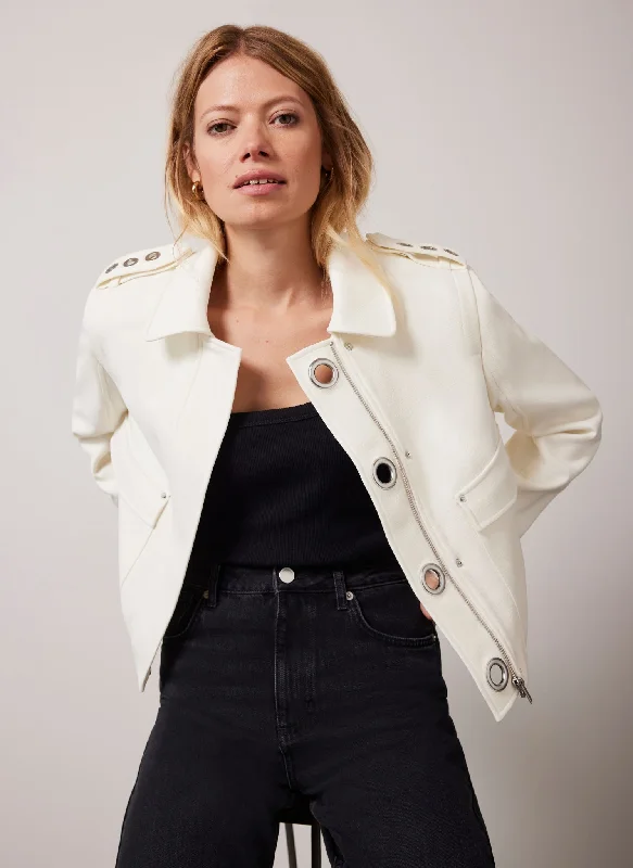 Cream Eyelet Detail Jacket