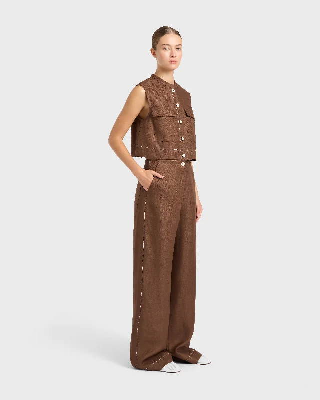 Delphi Tailored Pant - Cocoa