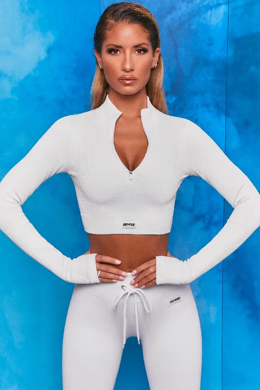 endure-ribbed-long-sleeve-half-zip-crop-top-white