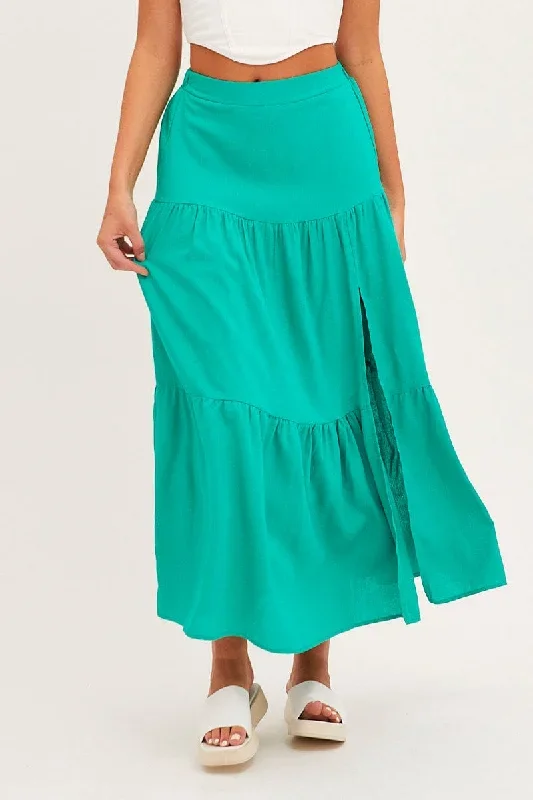 green-maxi-skirt-high-waist-split-tiered-sl9217-33mb-1