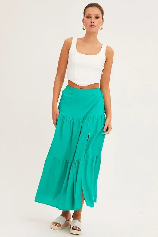 green-maxi-skirt-high-waist-split-tiered-sl9217-33mb-1