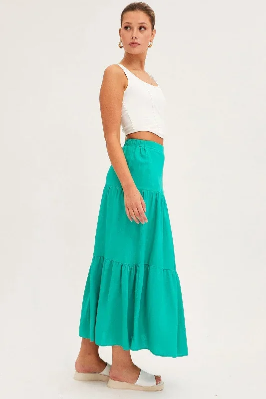 green-maxi-skirt-high-waist-split-tiered-sl9217-33mb-1