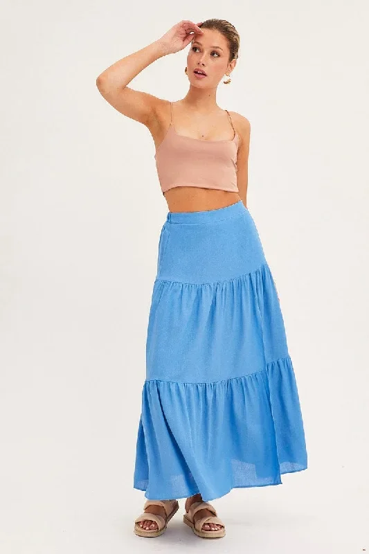 green-maxi-skirt-high-waist-split-tiered-sl9217-33mb