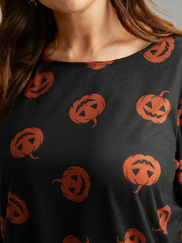 halloween-pumpkin-print-distressed-t-shirt