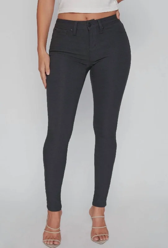 Hyperstretch Mid-Rise Skinny Jean In Taupe