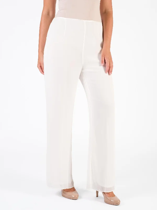 Ivory Chiffon Trousers