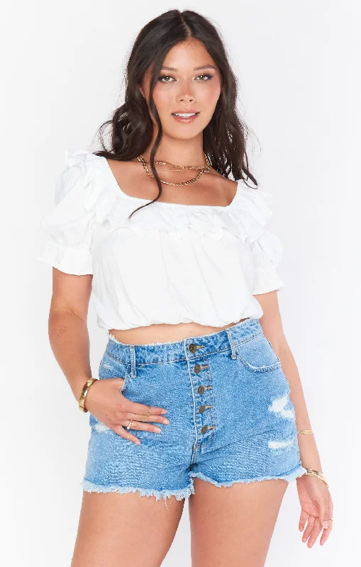 Jessie Top ~ White Linen