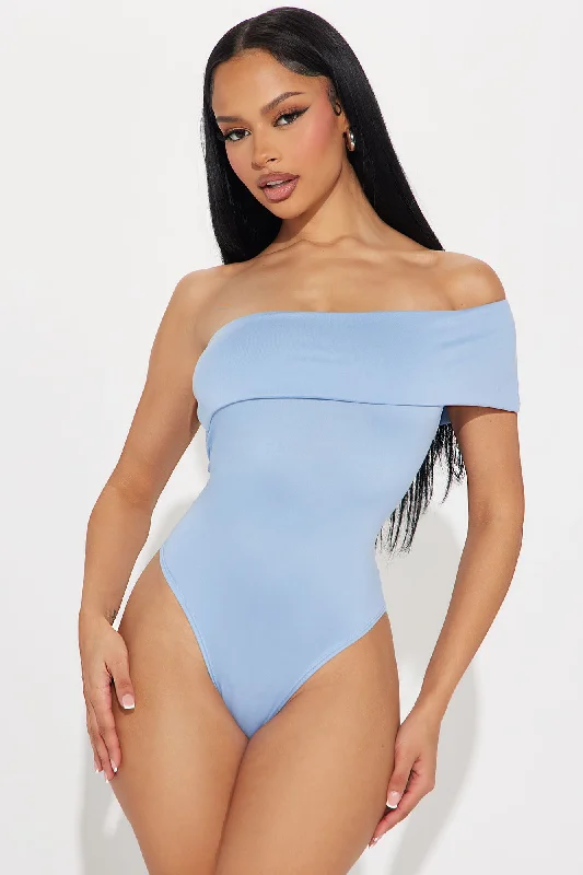 Kendall Off Shoulder Bodysuit - Blue