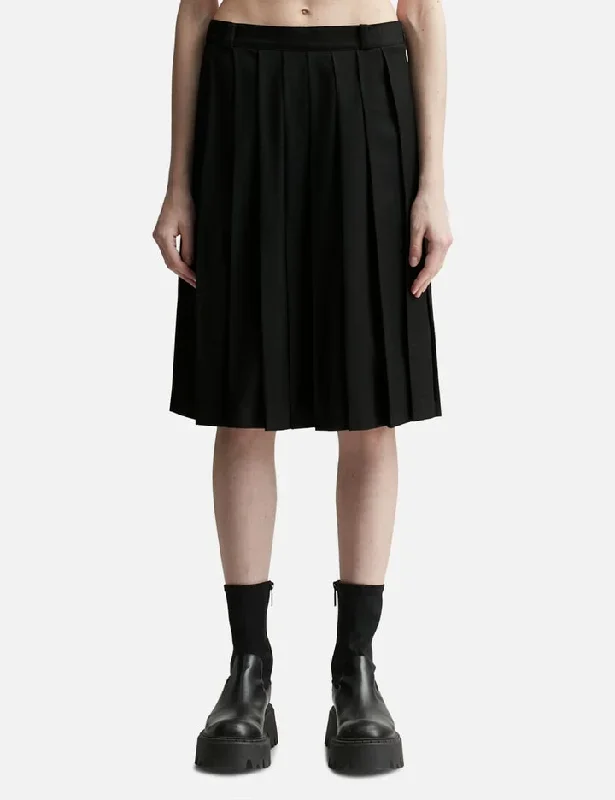 Knife Pleated Mid-skirt