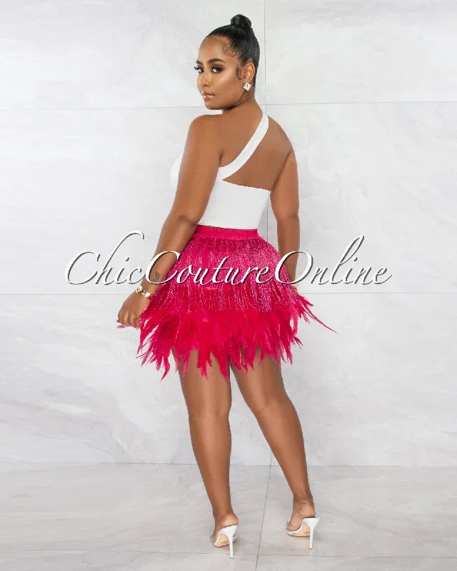 lehava-white-crop-top-fuchsia-fringe-feathers-mini-skirt-set