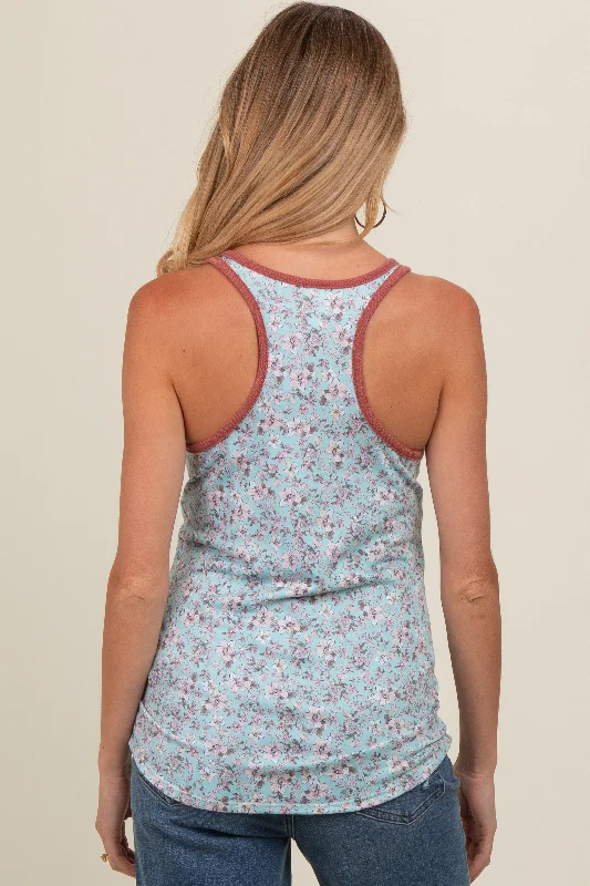 light-blue-floral-v-neck-maternity-tank-top