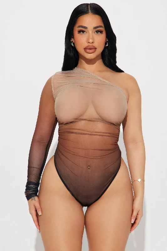 Love It Here Mesh Bodysuit - Brown/combo