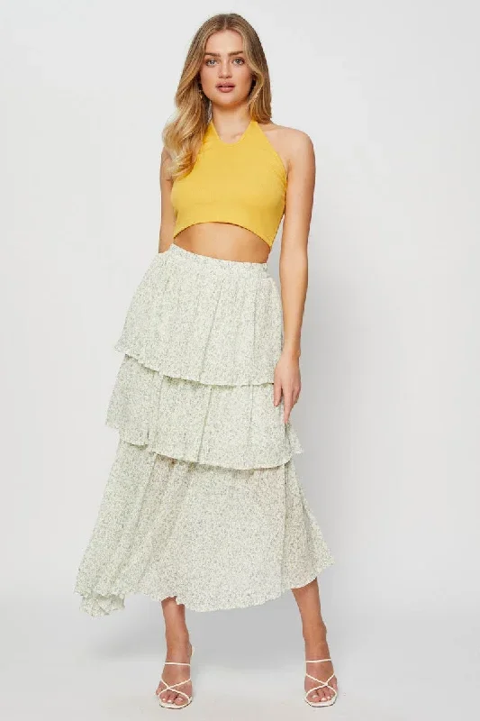 Print Cancan Layered Skirt