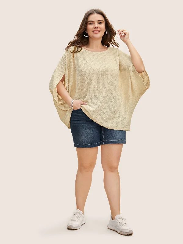 solid-textured-crew-neck-batwing-sleeve-t-shirt-1