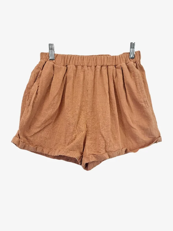 The Lullaby Club Tan Linen Look Gathered Shorts Size S