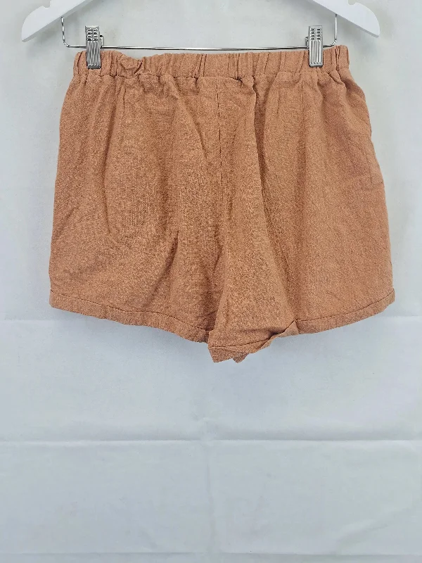 the-lullaby-club-tan-linen-look-gathered-shorts-size-s-b010-410-bo