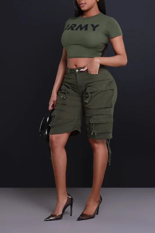 Undisclosed Cargo Bermuda Shorts - Olive