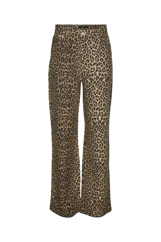 Forudbestilling - Vero Moda - Vmtessa Hr Wide Leo Jeans - 4672804 Silver Mink Leopard