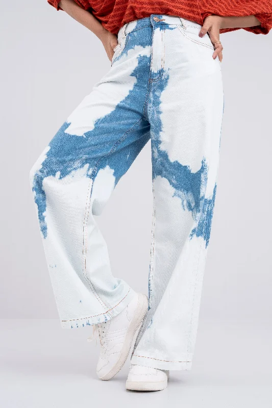 Straight Fit Bleached Denim