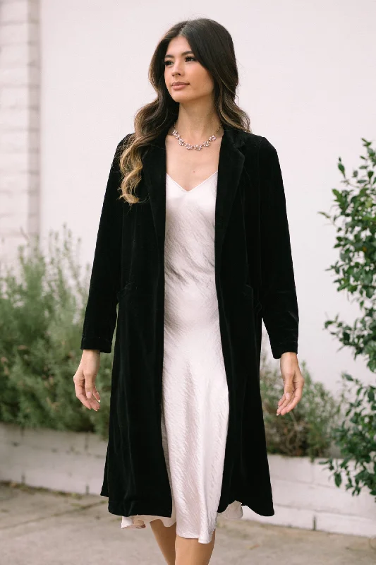 Whitney Velvet Duster Coat