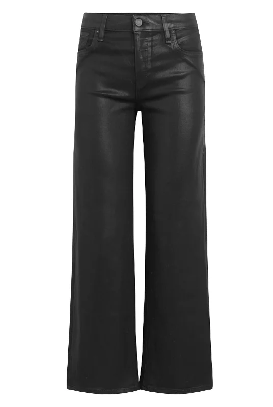 Women's Rosie High-Rise Wide Leg Ankle Jean In Coated Black